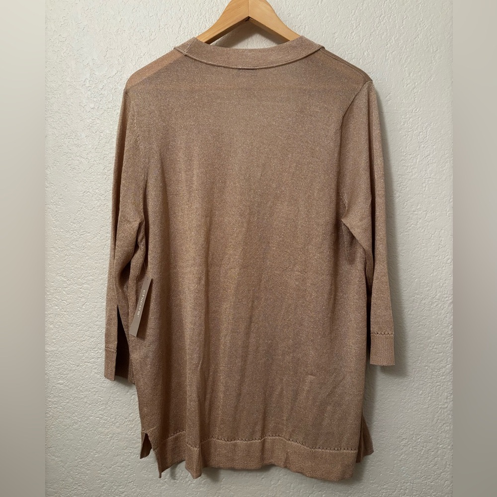 Chico's Gold Cardigan Women’s 2 Large - Picture 10 of 12